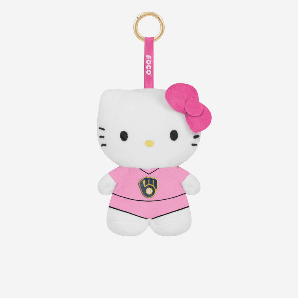 Milwaukee Brewers Plush Hello Kitty® Pink Bag Charm Keychain FOCO - FOCO.com