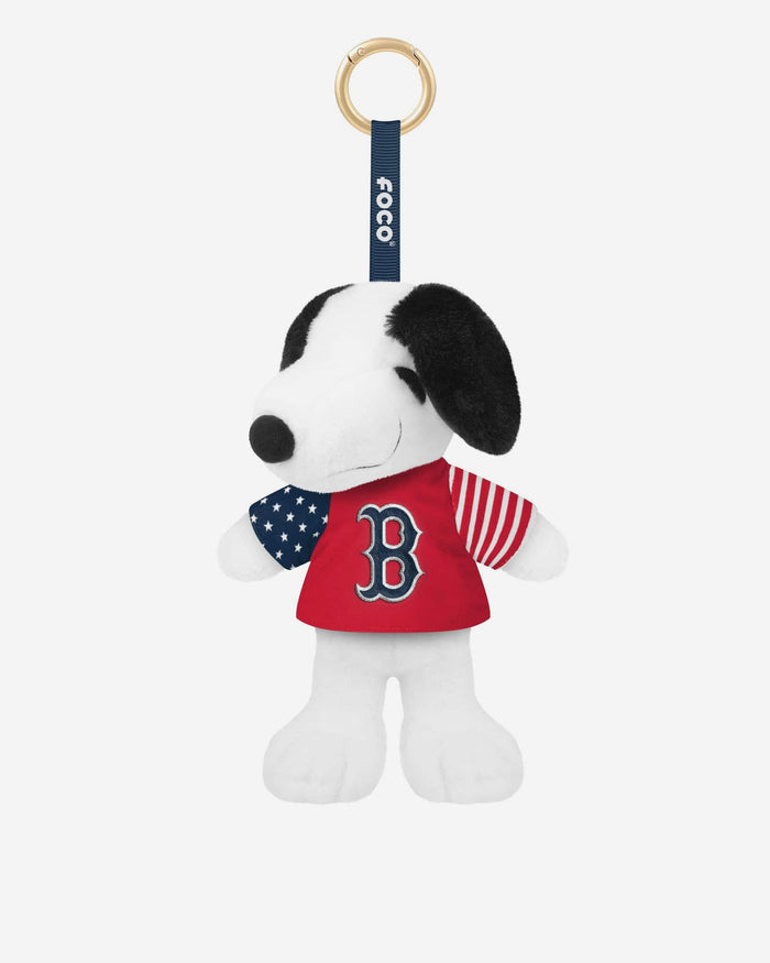 Boston Red Sox Americana Plush Snoopy Peanuts Bag Charm Keychain FOCO - FOCO.com