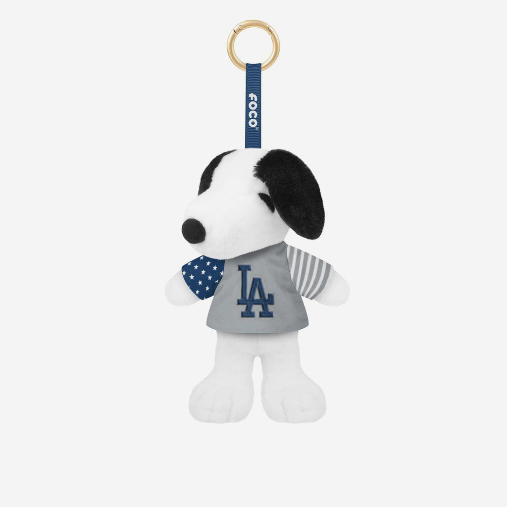 Los Angeles Dodgers Americana Plush Snoopy Peanuts Bag Charm Keychain FOCO - FOCO.com