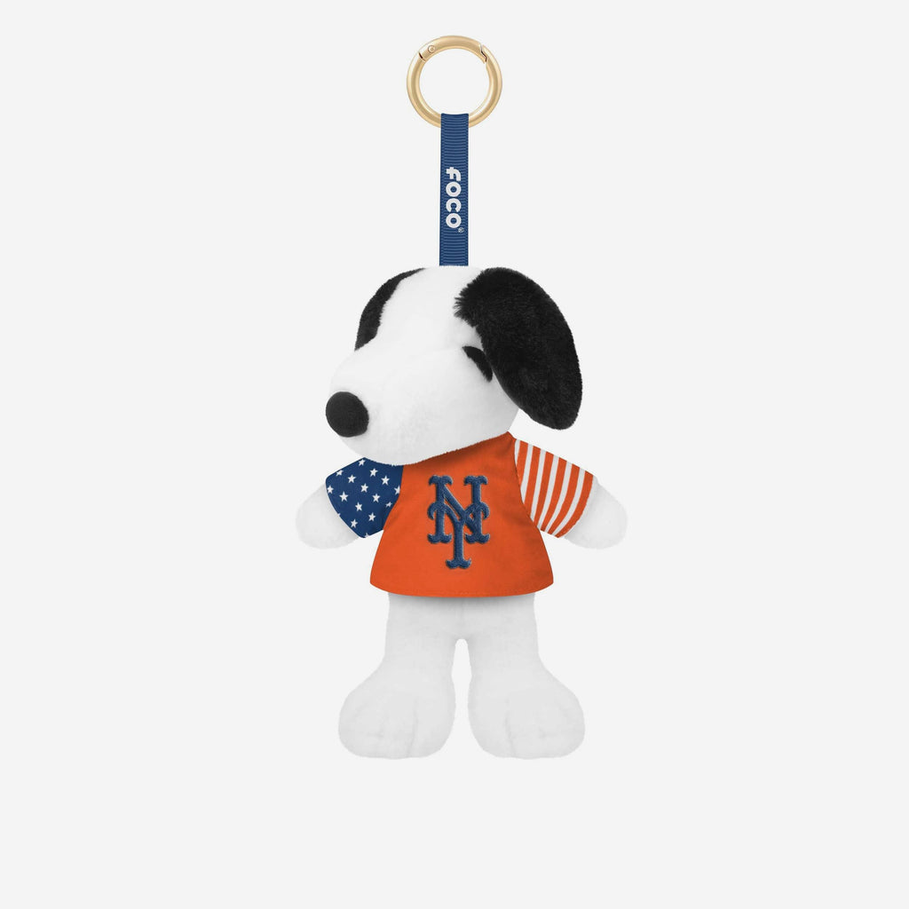 New York Mets Americana Plush Snoopy Peanuts Bag Charm Keychain FOCO - FOCO.com