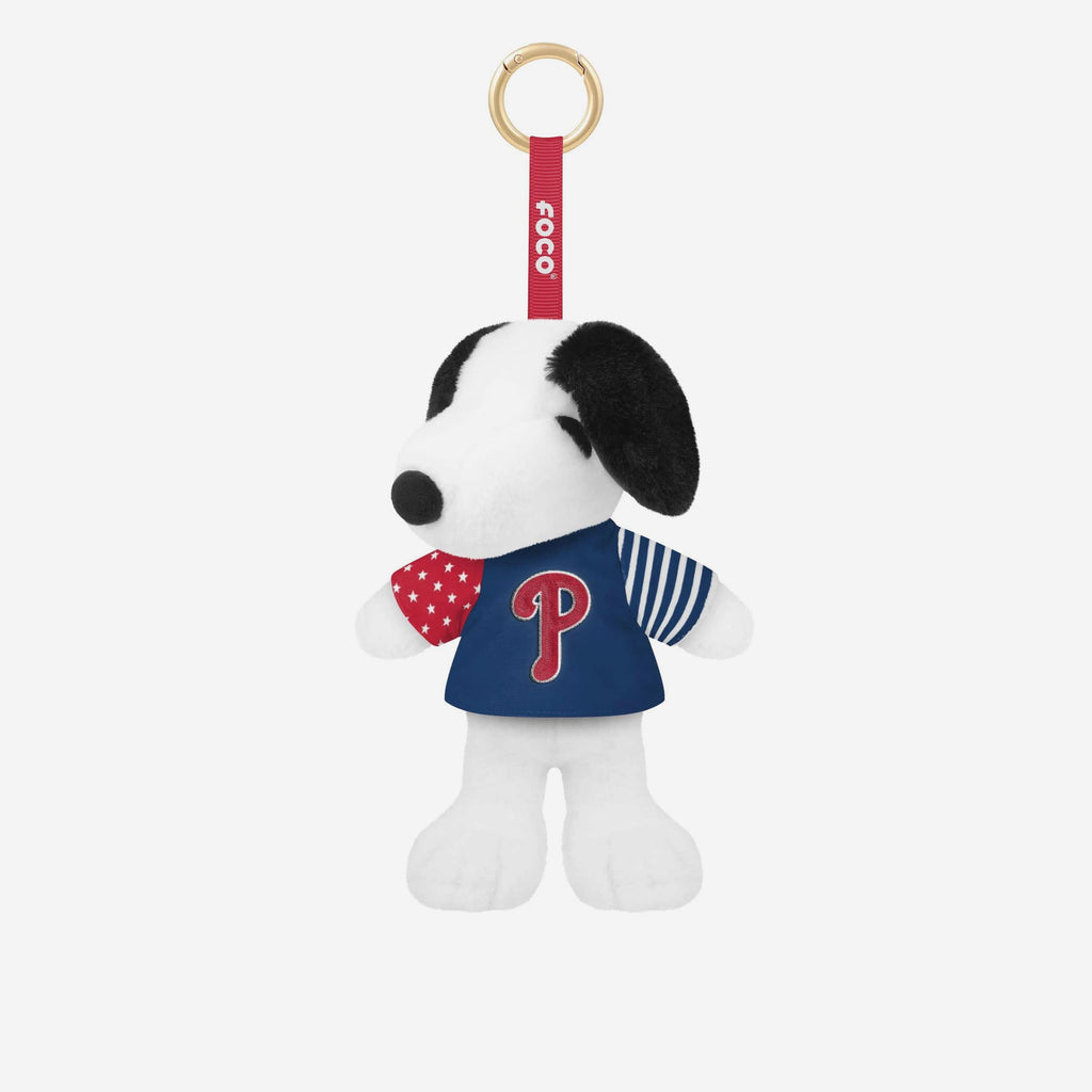 Philadelphia Phillies Americana Plush Snoopy Peanuts Bag Charm Keychain FOCO - FOCO.com