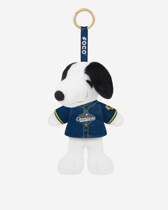 Milwaukee Brewers 2026 World Series Champions Plush Snoopy Peanuts Bag Charm Keychain FOCO - FOCO.com