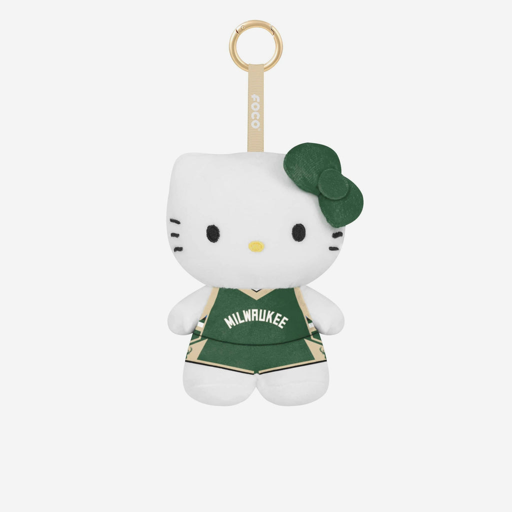 Milwaukee Bucks Plush Hello Kitty® Bag Charm Keychain FOCO - FOCO.com