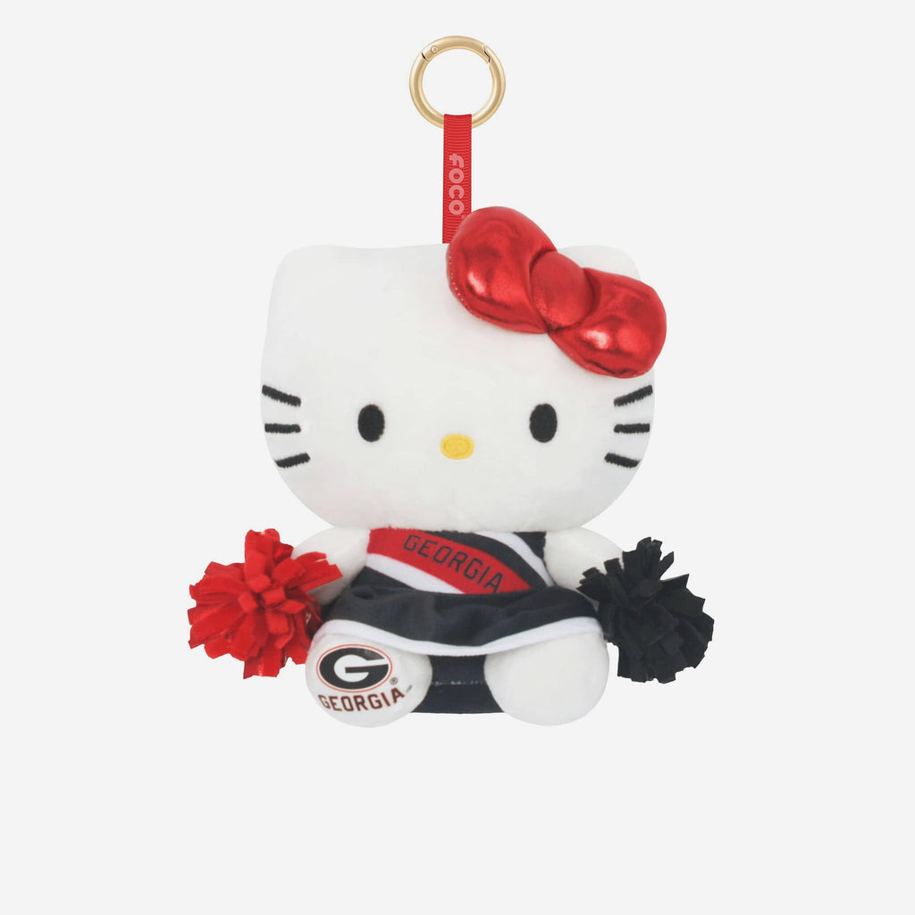 Georgia Bulldogs Plush Hello Kitty® Cheerleader Bag Charm Keychain FOCO - FOCO.com