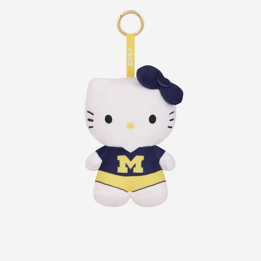 Michigan Wolverines Plush Hello Kitty® Bag Charm Keychain FOCO - FOCO.com
