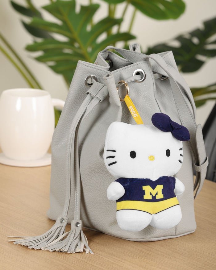 Michigan Wolverines Plush Hello Kitty® Bag Charm Keychain FOCO - FOCO.com