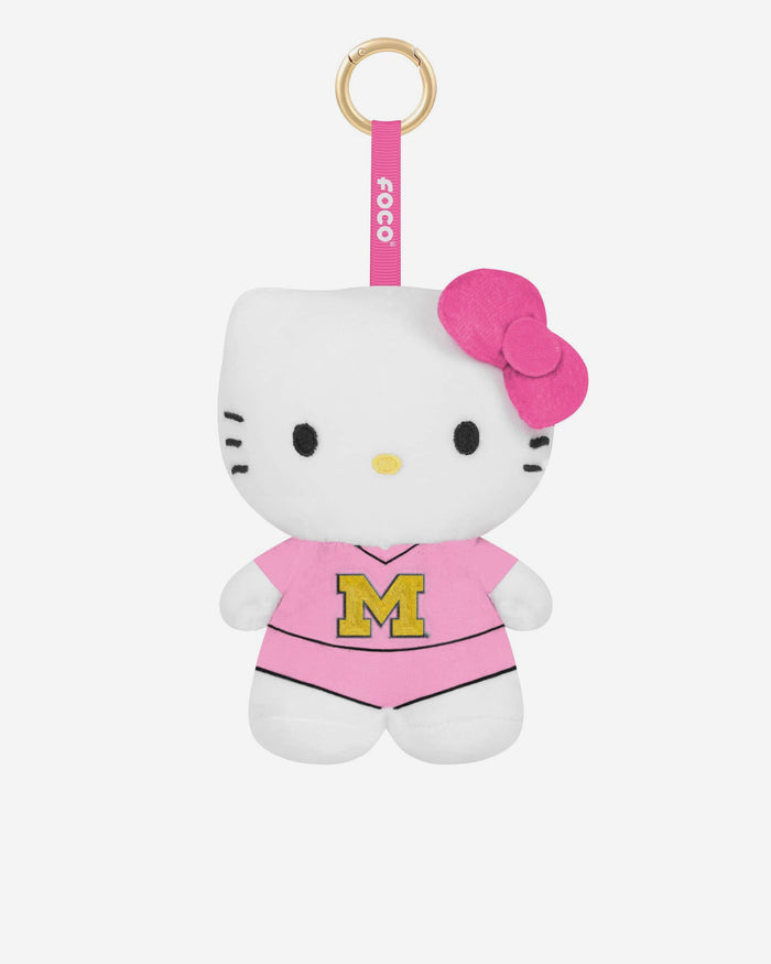 Michigan Wolverines Plush Hello Kitty® Pink Bag Charm Keychain FOCO - FOCO.com