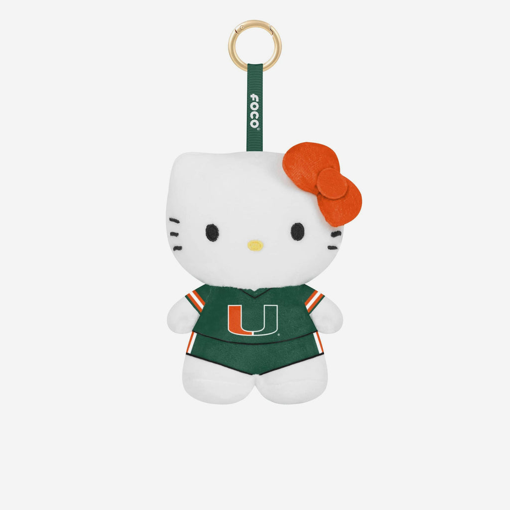Miami Hurricanes Plush Hello Kitty® Bag Charm Keychain FOCO - FOCO.com