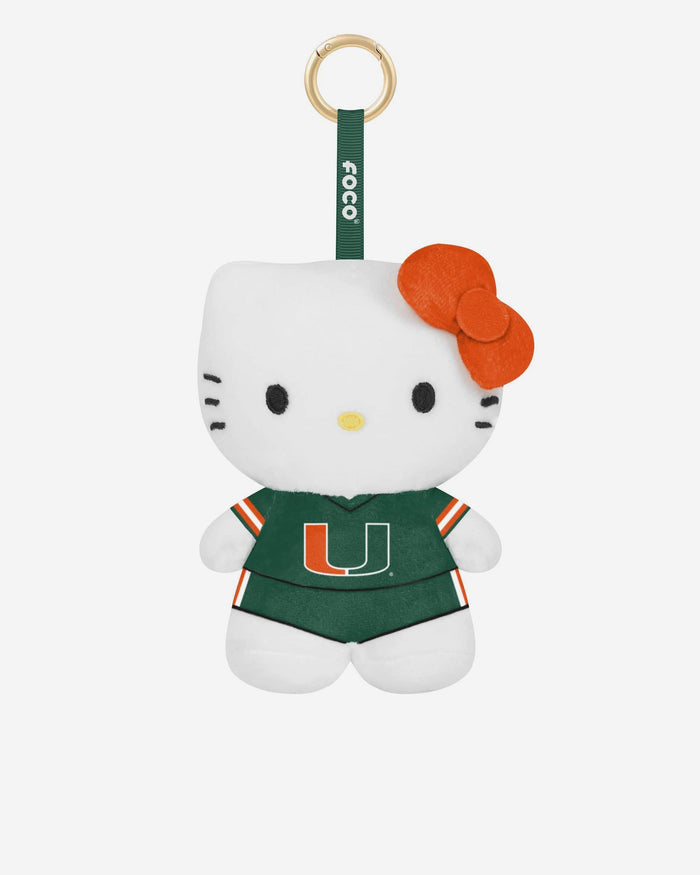 Miami Hurricanes Plush Hello Kitty® Bag Charm Keychain FOCO - FOCO.com