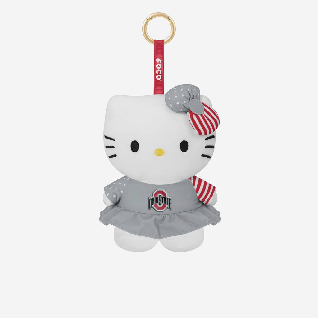 Ohio State Buckeyes Americana Plush Hello Kitty® Bag Charm Keychain FOCO - FOCO.com
