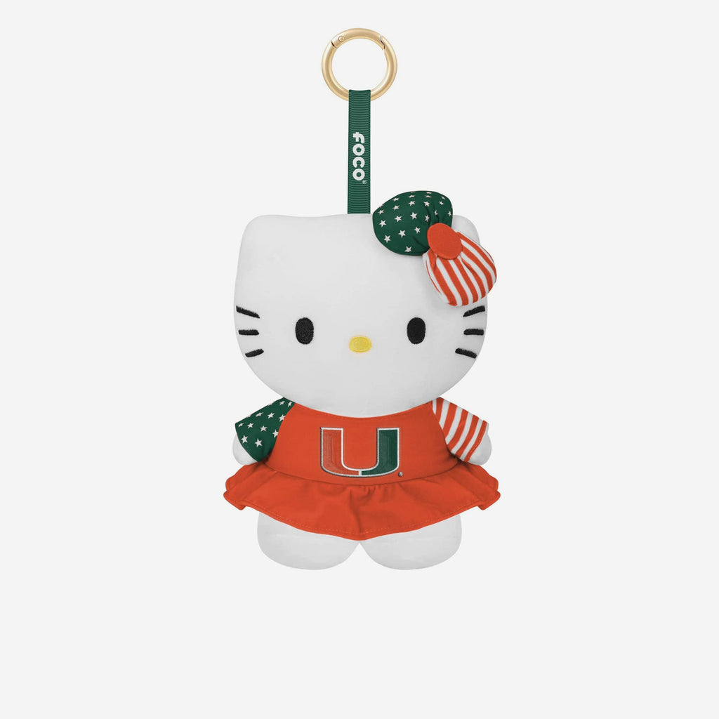 Miami Hurricanes Americana Plush Hello Kitty® Bag Charm Keychain FOCO - FOCO.com