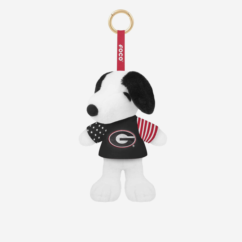 Georgia Bulldogs Americana Plush Snoopy Peanuts Bag Charm Keychain FOCO - FOCO.com