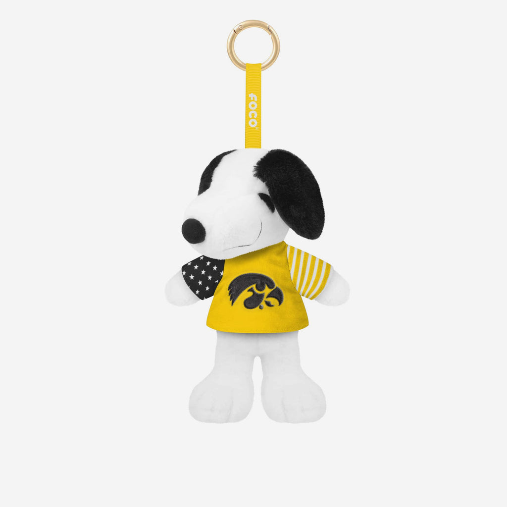 Iowa Hawkeyes Americana Plush Snoopy Peanuts Bag Charm Keychain FOCO - FOCO.com
