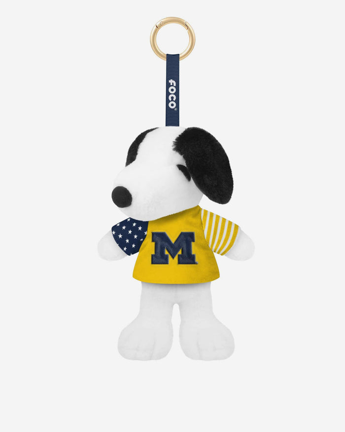 Michigan Wolverines Americana Plush Snoopy Peanuts Bag Charm Keychain FOCO - FOCO.com