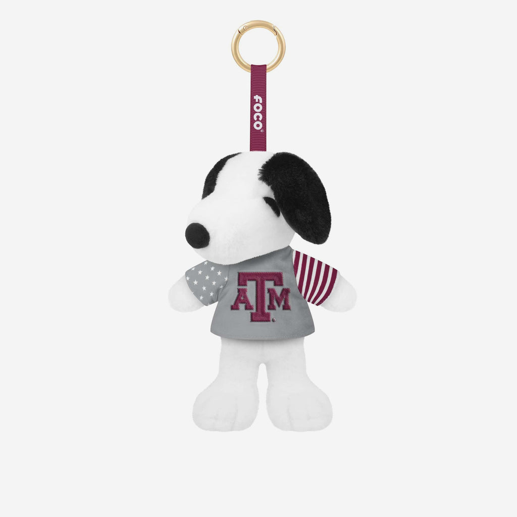 Texas A&M Aggies Americana Plush Snoopy Peanuts Bag Charm Keychain FOCO - FOCO.com