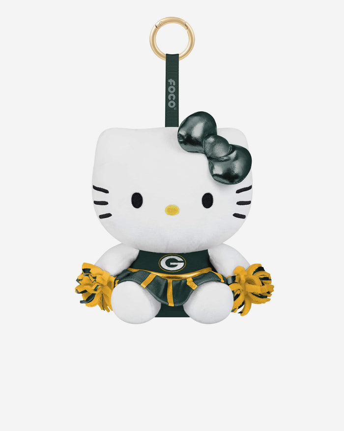 Green Bay Packers Plush Hello Kitty® Cheer Outfit Bag Charm Keychain FOCO - FOCO.com