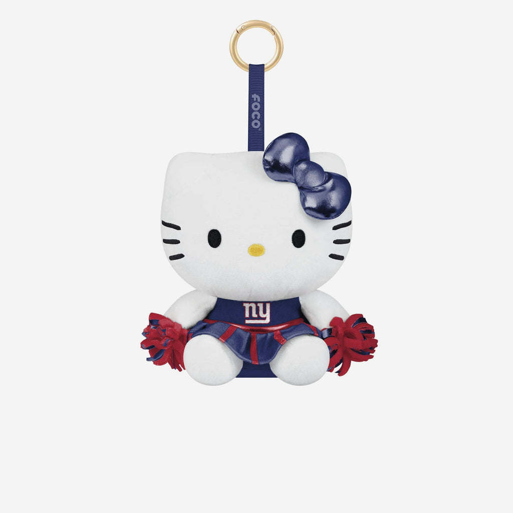 New York Giants Plush Hello Kitty® Cheer Outfit Bag Charm Keychain FOCO - FOCO.com