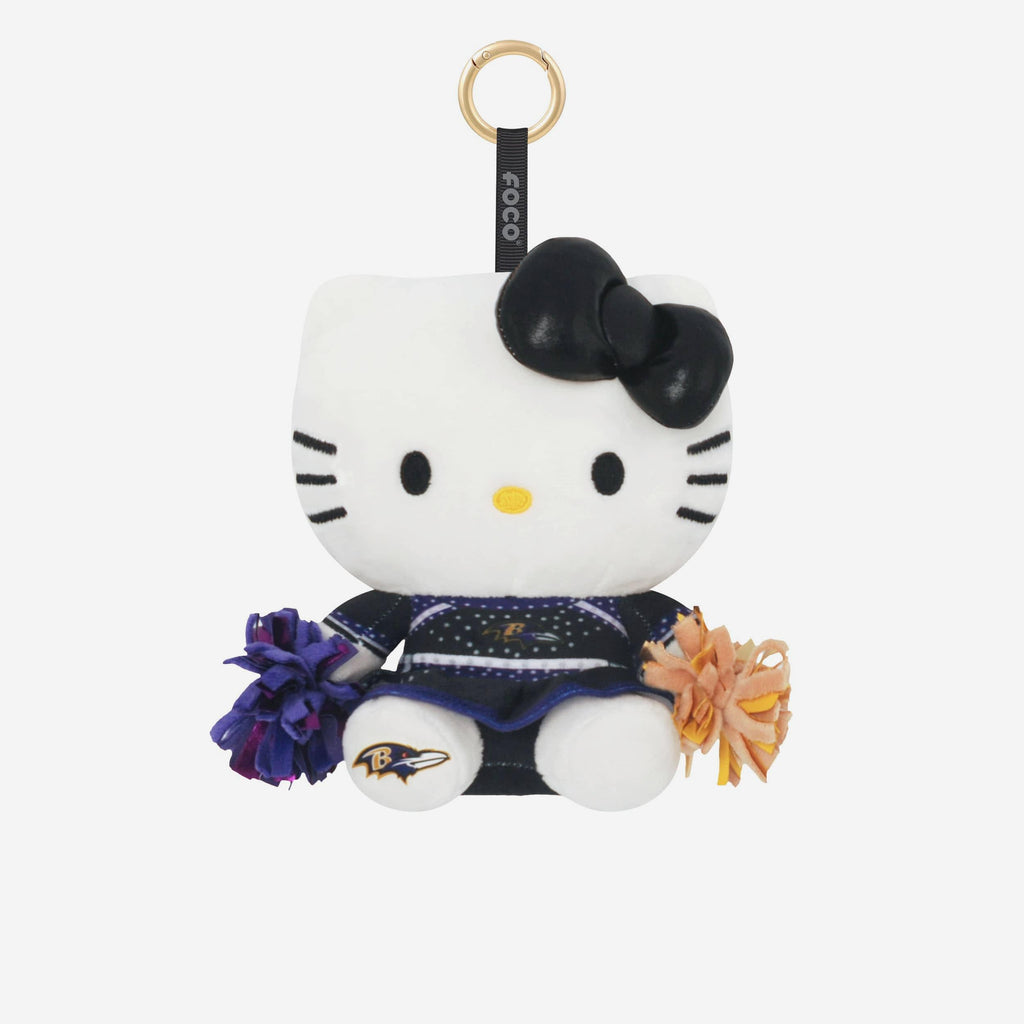 Baltimore Ravens Plush Hello Kitty® Cheerleader Bag Charm Keychain FOCO - FOCO.com