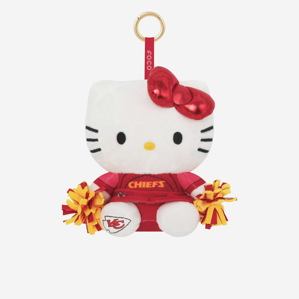 Kansas City Chiefs Plush Hello Kitty® Cheerleader Bag Charm Keychain FOCO - FOCO.com