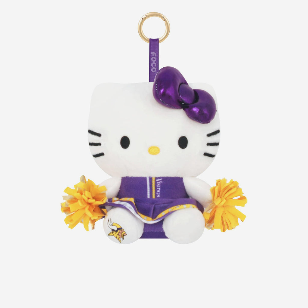 Minnesota Vikings Plush Hello Kitty® Cheerleader Bag Charm Keychain FOCO - FOCO.com