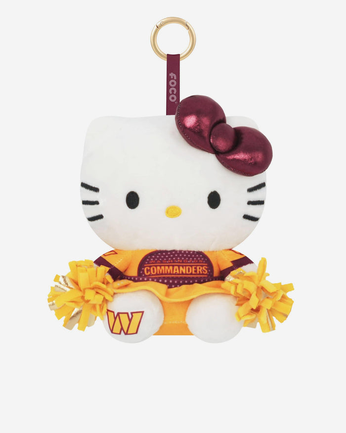 Washington Commanders Plush Hello Kitty® Cheerleader Bag Charm Keychain FOCO - FOCO.com
