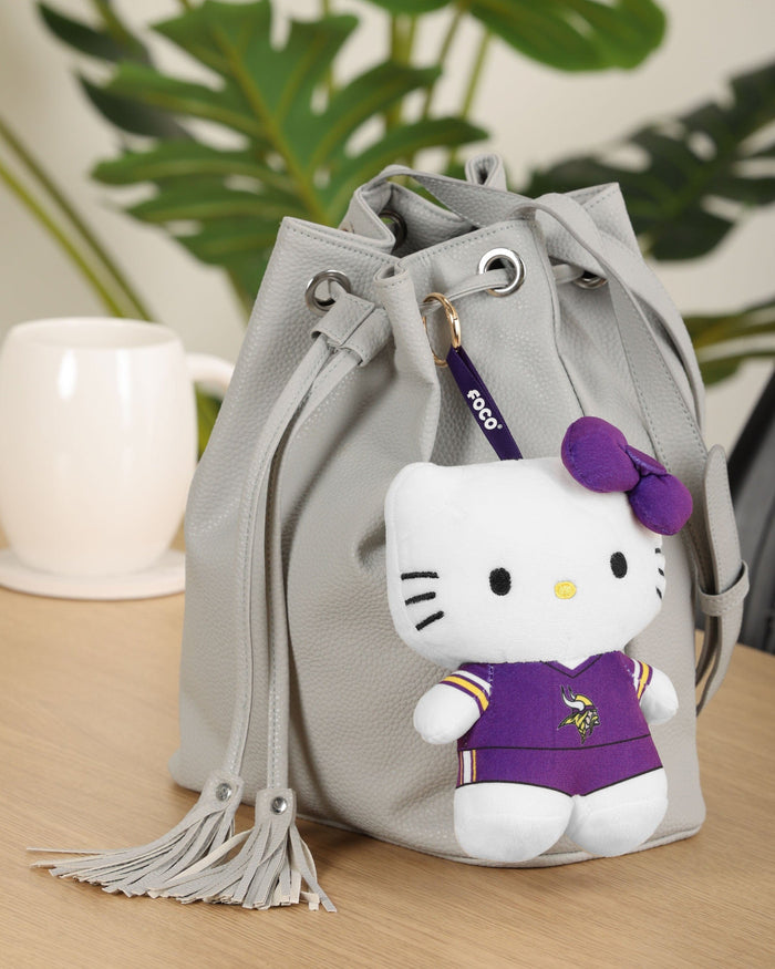 Minnesota Vikings Plush Hello Kitty® Bag Charm Keychain FOCO - FOCO.com