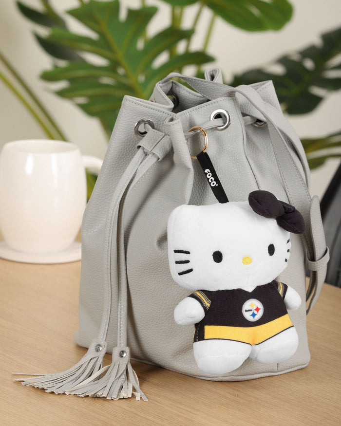 Pittsburgh Steelers Plush Hello Kitty® Bag Charm Keychain FOCO - FOCO.com