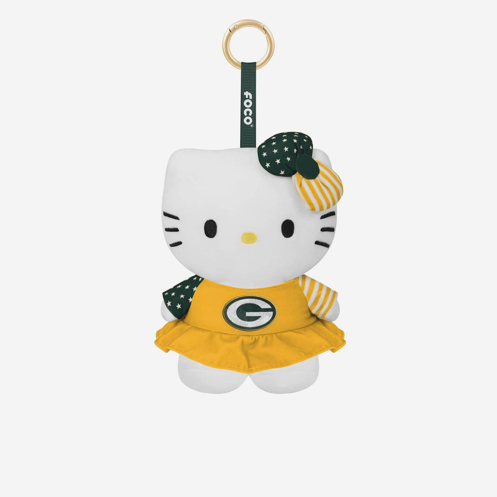 Green Bay Packers Americana Plush Hello Kitty® Bag Charm Keychain FOCO - FOCO.com