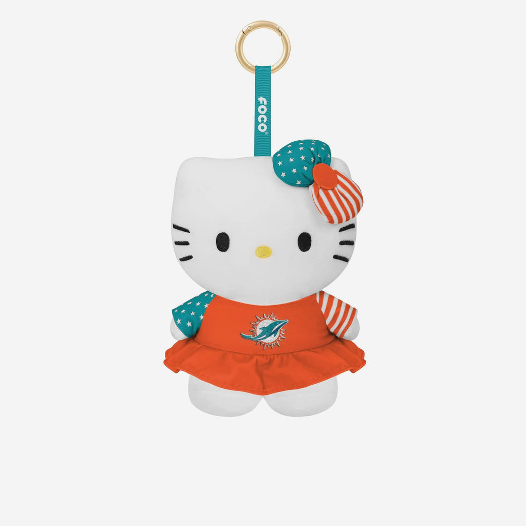 Miami Dolphins Americana Plush Hello Kitty® Bag Charm Keychain FOCO - FOCO.com