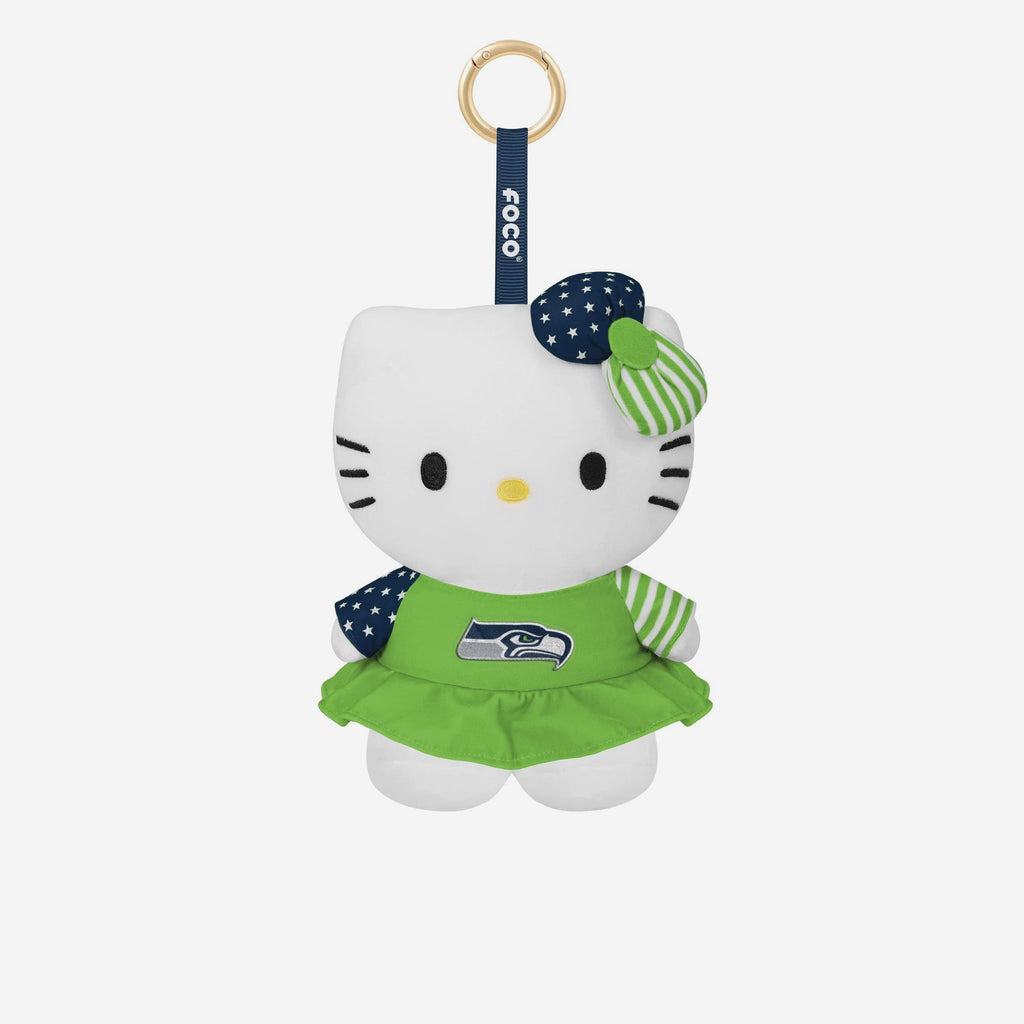 Seattle Seahawks Americana Plush Hello Kitty® Bag Charm Keychain FOCO - FOCO.com