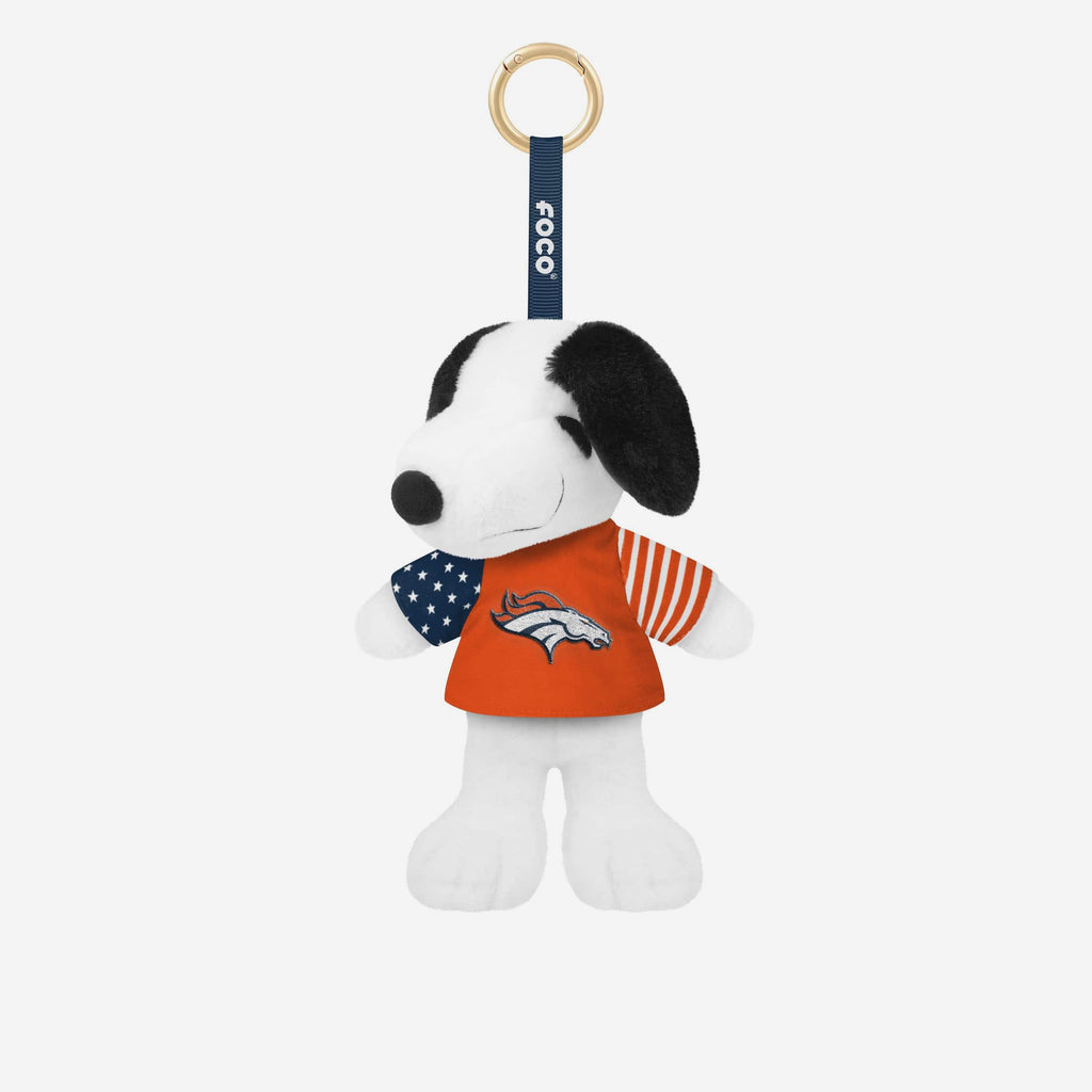 Denver Broncos Americana Plush Snoopy Peanuts Bag Charm Keychain FOCO - FOCO.com
