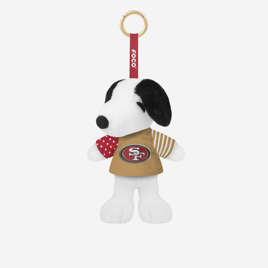 San Francisco 49ers Americana Plush Snoopy Peanuts Bag Charm Keychain FOCO - FOCO.com