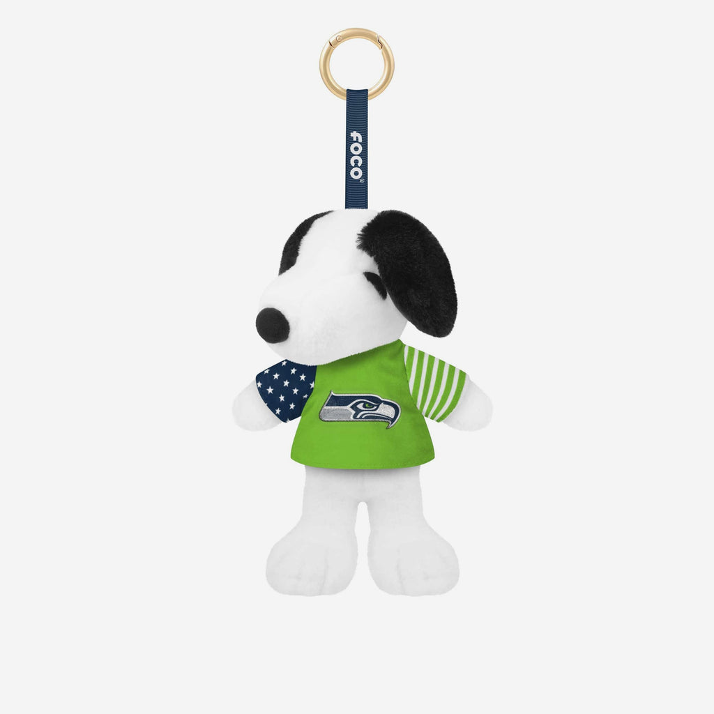 Seattle Seahawks Americana Plush Snoopy Peanuts Bag Charm Keychain FOCO - FOCO.com