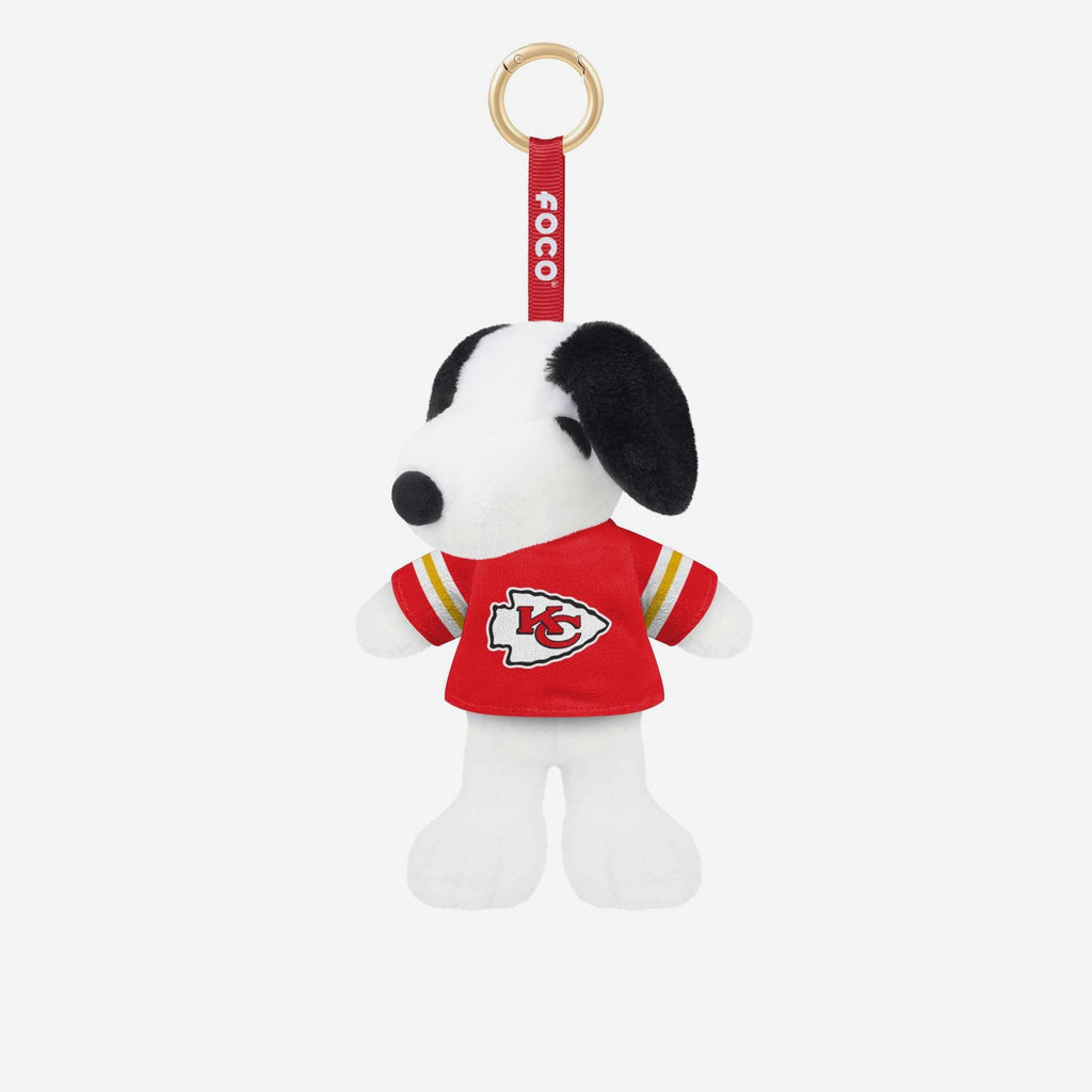 Kansas City Chiefs Plush Snoopy Peanuts Bag Charm Keychain FOCO - FOCO.com