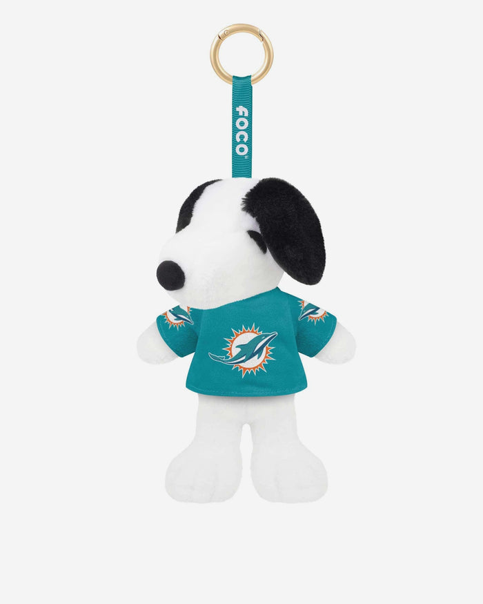 Miami Dolphins Plush Snoopy Peanuts Bag Charm Keychain FOCO - FOCO.com