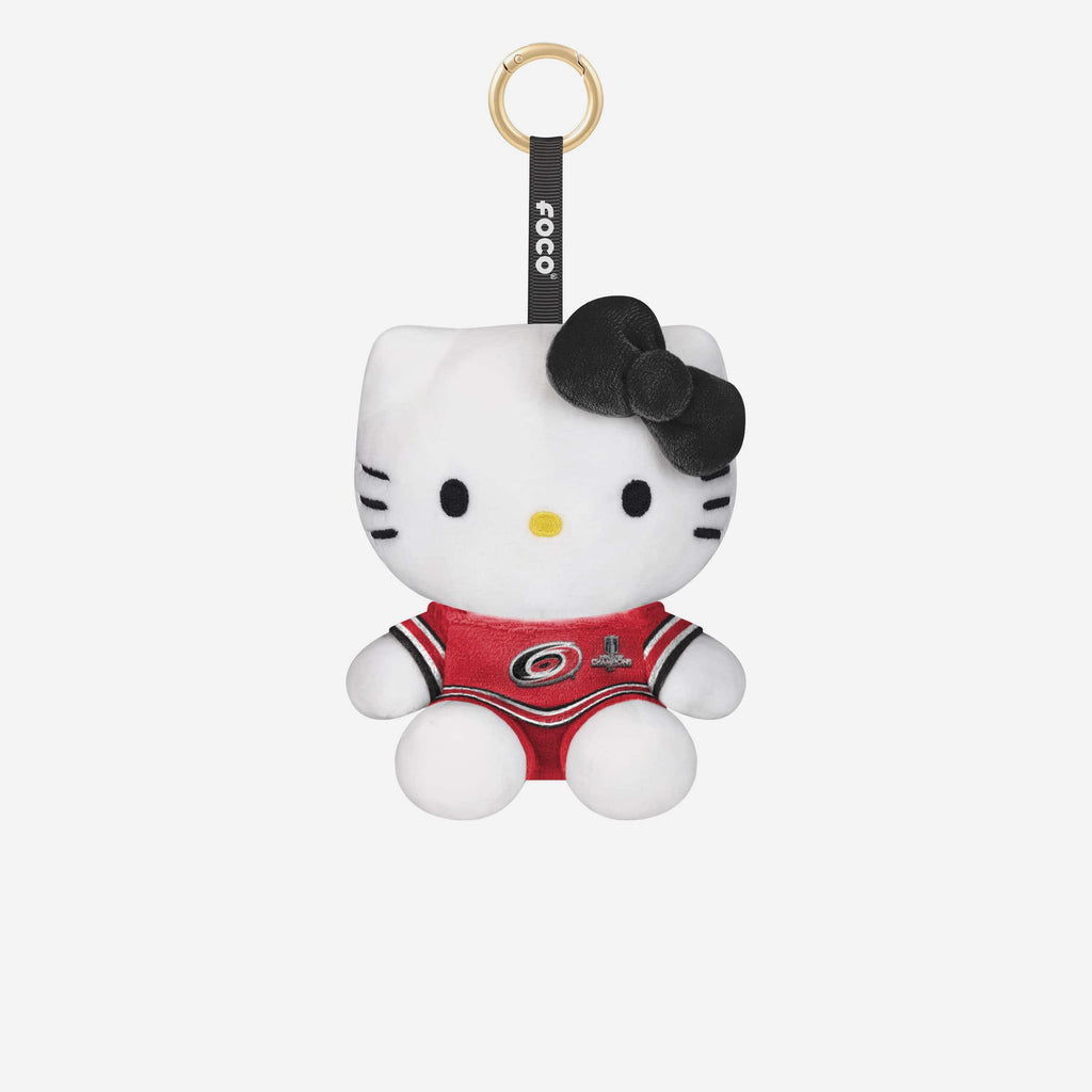 Carolina Hurricanes 2026 Stanley Cup Champions Seated Plush Hello Kitty® Bag Charm Keychain FOCO - FOCO.com