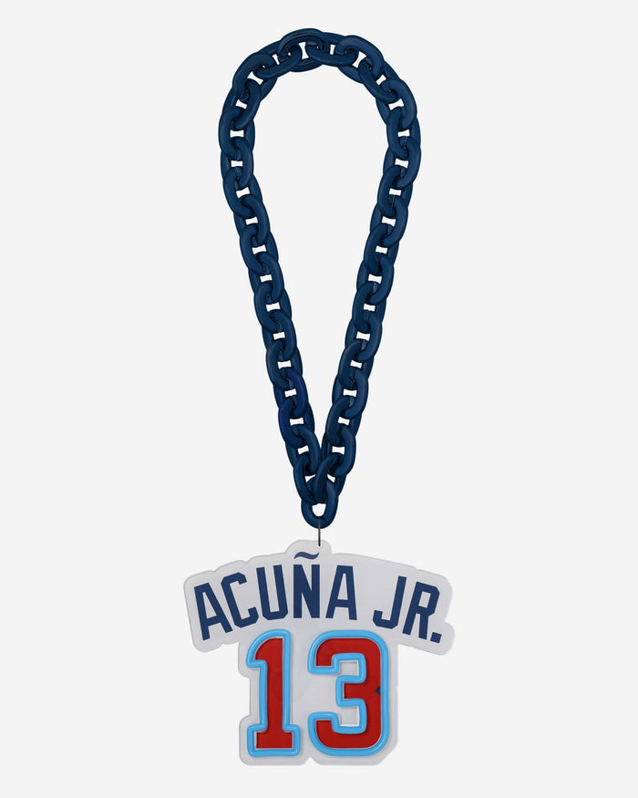 Ronald Acuna Jr Atlanta Braves Neon Light Up Big Logo Player Chain FOCO - FOCO.com