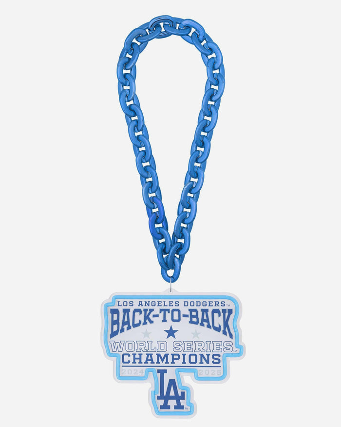 Los Angeles Dodgers 2025 Back To Back World Series Champions Neon Light Up Big Logo Chain FOCO - FOCO.com