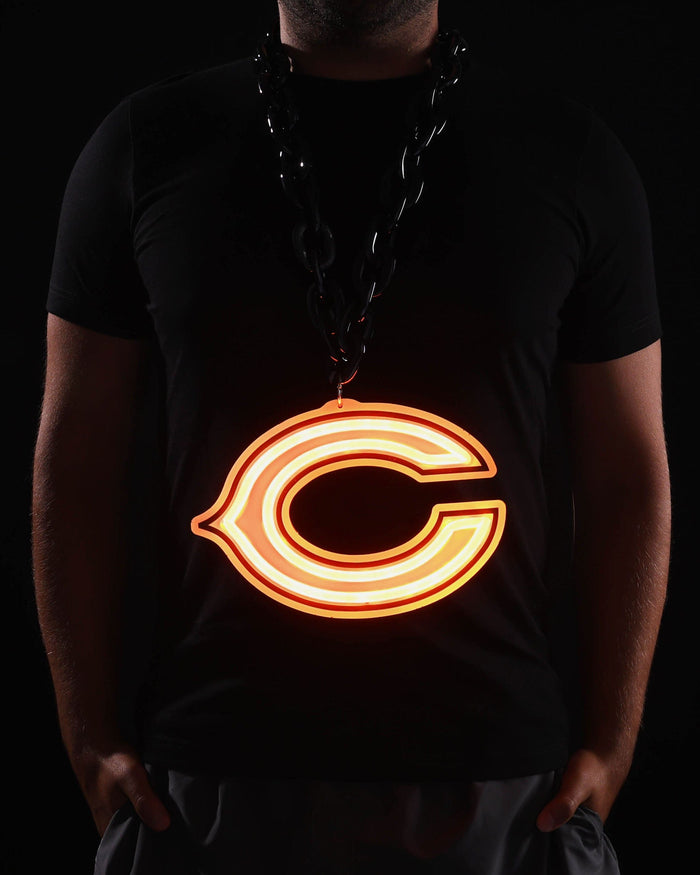 Chicago Bears Neon Light Up Big Logo Chain FOCO - FOCO.com