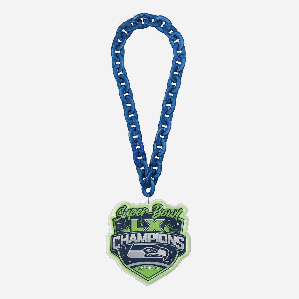 Seattle Seahawks Super Bowl LX Champions Neon Light Up Big Logo Chain FOCO - FOCO.com