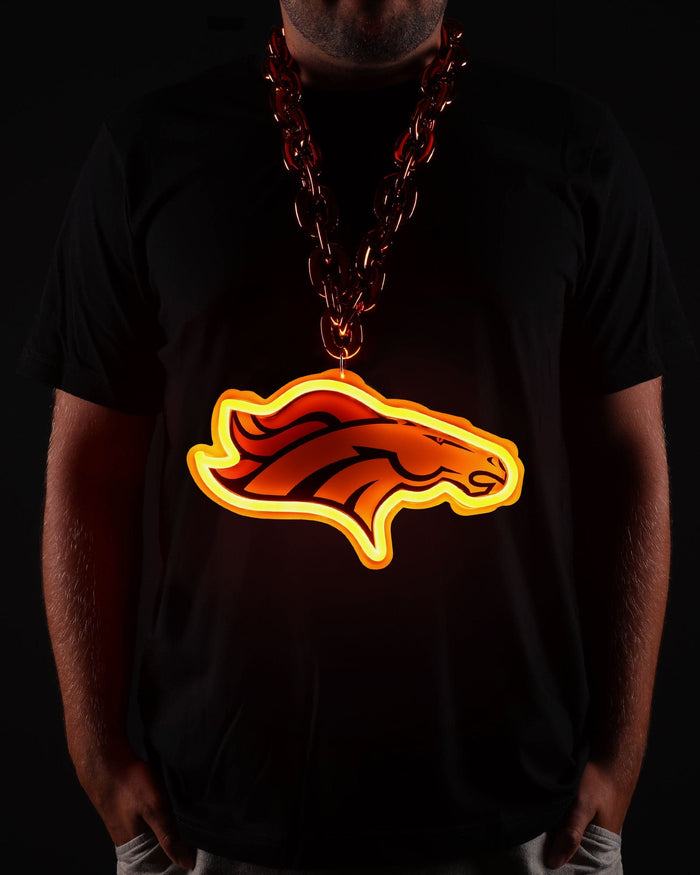 Denver Broncos Neon Light Up Big Logo Chain FOCO - FOCO.com