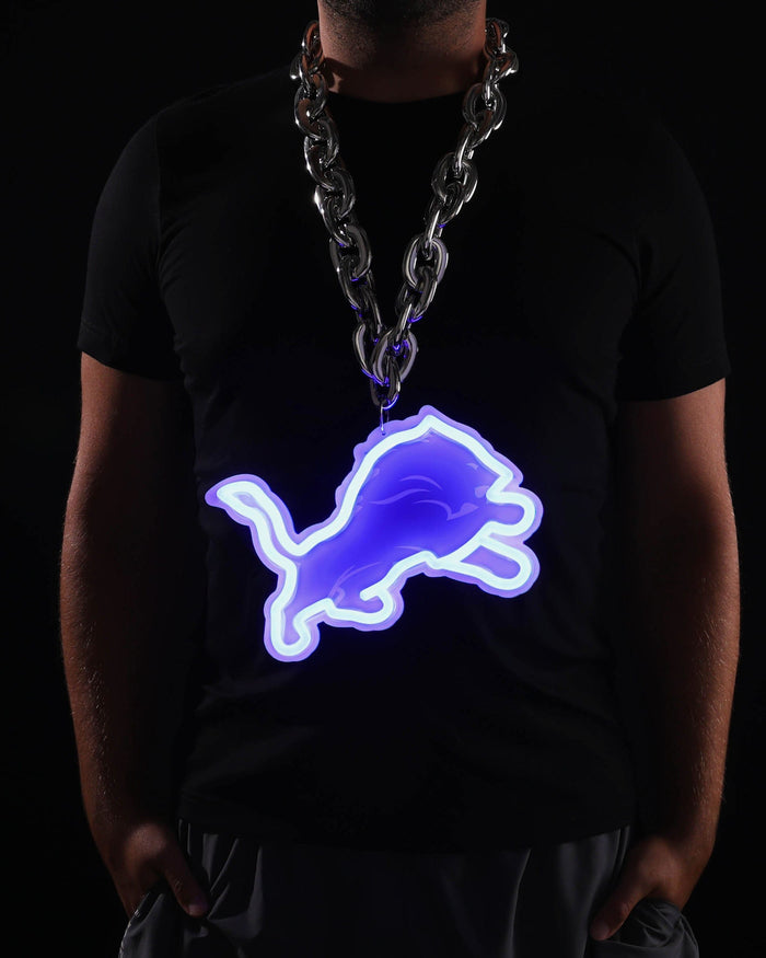 Detroit Lions Neon Light Up Big Logo Chain FOCO - FOCO.com