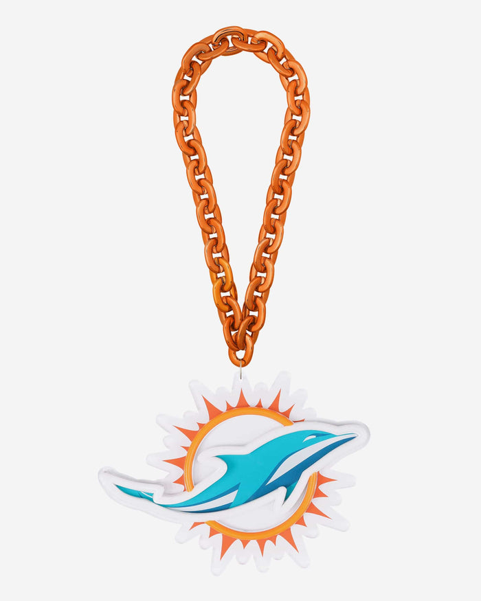 Miami Dolphins Neon Light Up Big Logo Chain FOCO - FOCO.com