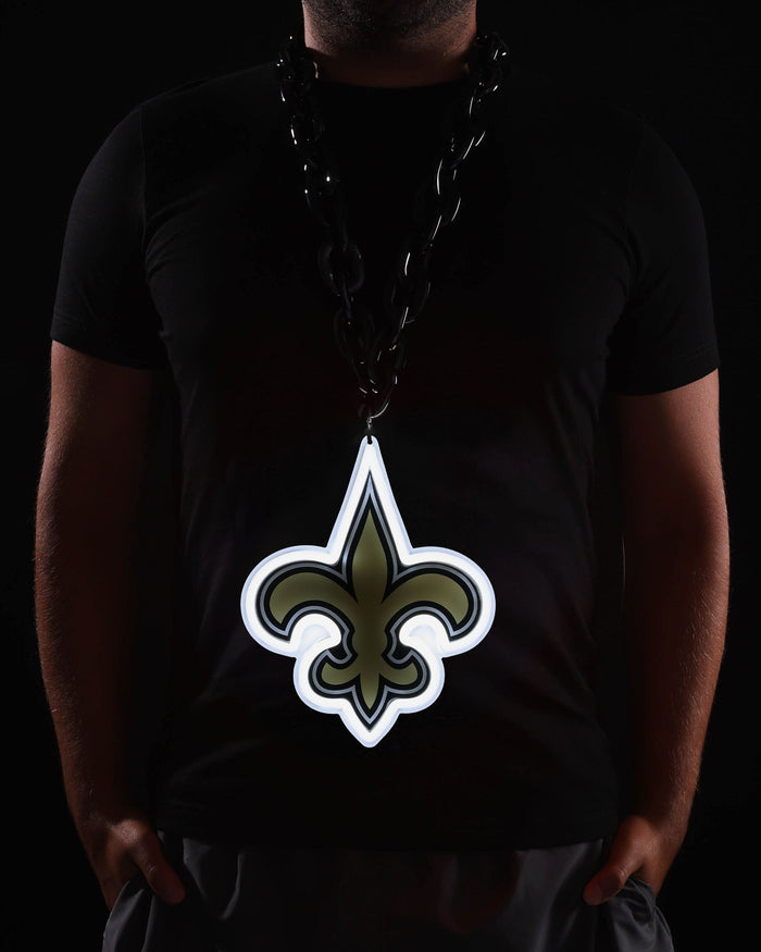 New Orleans Saints Neon Light Up Big Logo Chain FOCO - FOCO.com