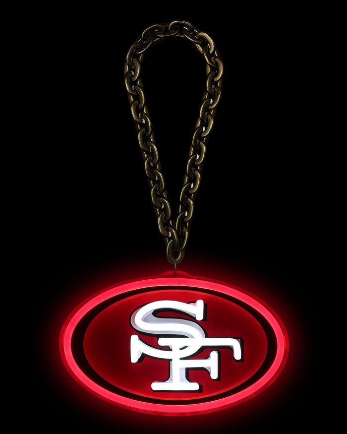 San Francisco 49ers Neon Light Up Big Logo Chain FOCO - FOCO.com