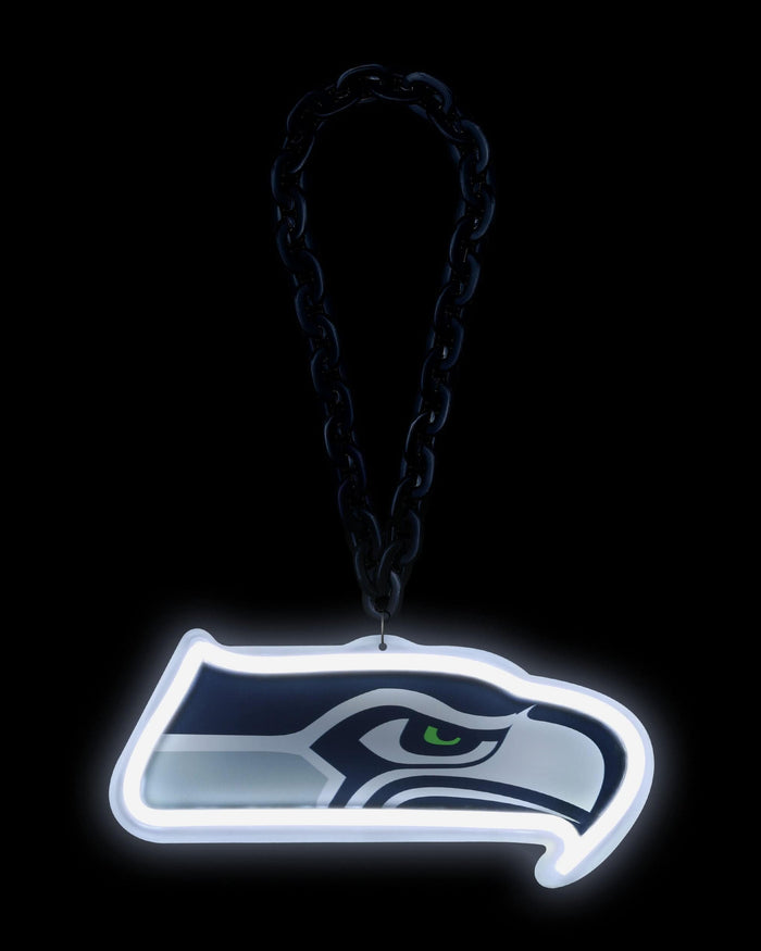 Seattle Seahawks Neon Light Up Big Logo Chain FOCO - FOCO.com