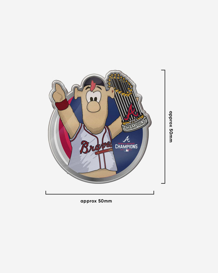 Atlanta Braves 2021 World Series Champions Mascot & Trophy 2 Pack Pin Set FOCO - FOCO.com