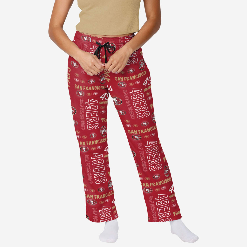 San Francisco 49ers Womens Mini Print Lounge Pants FOCO S - FOCO.com