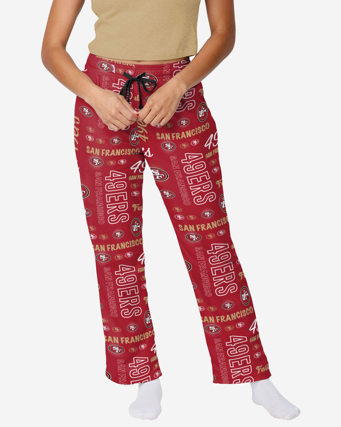 San Francisco 49ers Womens Mini Print Lounge Pants FOCO S - FOCO.com