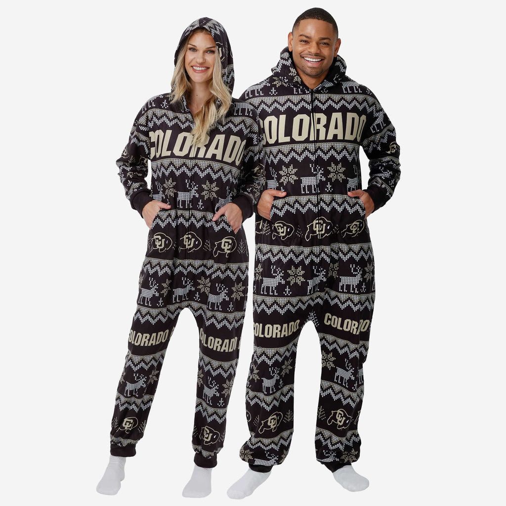 Colorado Buffaloes Ugly Pattern One Piece Pajamas FOCO S - FOCO.com